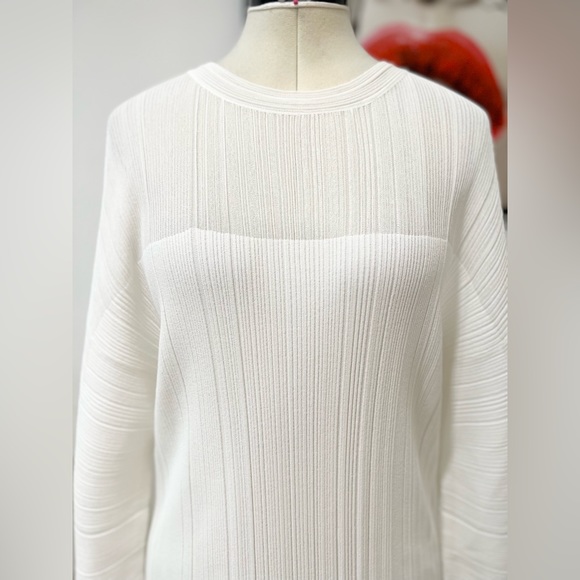 Stella McCartney Lightweight Plisse Knit Maxi White Dress - Picture 7 of 16